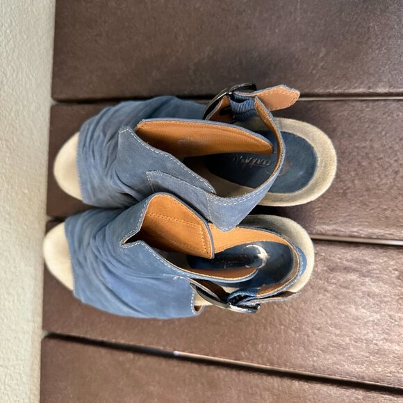 EARTHIES Bonaire Too Blue Wedges Shooties - size 8 - Picture 8 of 12